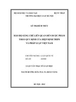 Bảo hộ sáng chế liên quan đến dược phẩm theo quy định của hiệp định TRIPS và pháp luật việt nam  