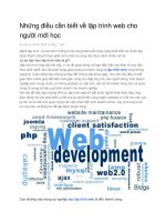 Nhung dieu can biet ve lap trinh web cho nguoi moi hoc