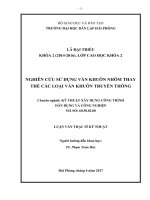 Nghiên cứu sử dụng ván khuôn nhôm thay thế các loại ván khuôn truyền thống (Luận văn thạc sĩ)