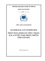 So sánh M  A và cổ phần hóa phân tích, đánh giá thực trạng MA ở Việt nam trong những năm gần đây