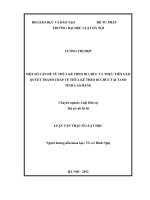 Một số vấn đề về thừa kế theo di chúc và thực tiễn giải quyết tranh chấp về thừa kế theo di chúc tại toà án nhân dân tỉnh cao bằng  