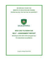 BÁO CÁO TỰ ĐÁNH GIÁ SELF – ASSESSMENT REPORT (Để đăng ký kiểm định chất lượng giáo dục For educational accreditation)