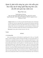 Quản lý phát triển năng lực giáo viên mẫu giáo theo tiếp cận kĩ năng nghề đáp ứng theo yêu cầu đổi mới giáo dục mầm non