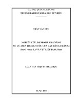 Nghiên cứu, đánh giá khả năng xử lý Asen trong nước của cây ráng chân xi (Pteris vittata L.) và vật liệu Fe2O3 Nano