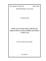 Pháp luật về hạn chế cạnh tranh trong lĩnh vực hàng không dân dụng ở việt nam  