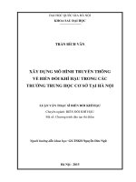 XÂY DỰNG MÔ HÌNH TRUYỀN THÔNG VỀ BIẾN ĐỔI KHÍ HẬU TRONG CÁC TRƯỜNG TRUNG HỌC CƠ SỞ TẠI HÀ NỘI