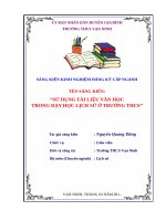 Sử dụng tài liệu văn học trong dạy học Lịch sử ở trường THCS.