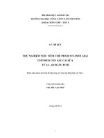 THỬ NGHIỆM VIỆC TIÊM CHẾ PHẨM VITAMIN AD3E CHO HEO CON SAU CAI SỮA TỪ 24 – 60 NGÀY TUỔI