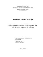 PHÂN LẬP ESCHERICHIA COLI VÀ XÁC ĐỊNH ĐẶC TÍNH GÂY BỆNH CỦA VI KHUẨN NÀY TRÊN GÀ.