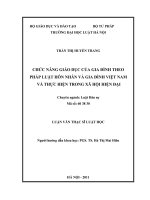Chức năng giáo dục của gia đình theo pháp luật hôn nhân và gia đình việt nam và thực hiện trong xã hội hiện đại  