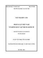 Pháp luật việt nam về kiểm soát tập trung kinh tế  
