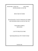 Quyền bảo đảm an toàn về tính mạng, sức khỏe, thân thể trong pháp luật dân sự việt nam  