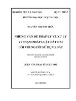 Những vấn đề pháp lý về xử lý vi phạm pháp luật đất đai đối với người sử dụng đất  