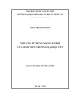 Nhu cầu sử dụng mạng xã hội của sinh viên trường Đại học FPT