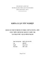 KHẢO SÁT MỘT SỐ BỆNH CÓ TRIỆU CHỨNG ÓI MỬA, TIÊU CHẢY TRÊN CHÓ ĐƯỢC KHÁM VÀ ĐIỀU TRỊ TẠI TRẠM THÚ Y QUẬN BÌNH THẠNH