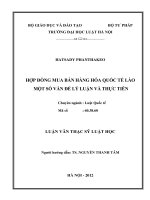 Hợp đồng mua bán hàng hoá quốc tế lào   một số vấn đề lý luận và thực tiễn  