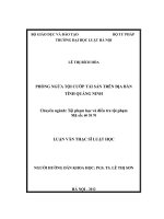 Phòng ngừa tội cướp tài sản trên địa bàn tỉnh quảng ninh  