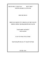 Pháp luật quốc tế và pháp luật việt nam về phòng chống tội phạm buôn bán người  