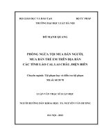 Phòng ngừa tội mua bán người, mua bán trẻ em trên địa bàn các tỉnh lào cai, lai châu, điện biên  