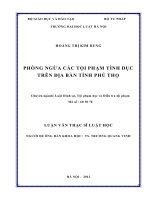Phòng ngừa các tội phạm tình dục trên địa bàn tỉnh phú thọ  