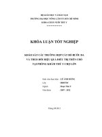 KHẢO SÁT CÁC TRƯỜNG HỢP CẮT BỎ BƯỚU DA VÀ THEO DÕI HIỆU QUẢ ĐIỀU TRỊ TRÊN CHÓ TẠI PHÒNG KHÁM THÚ Y CHỢ LỚN