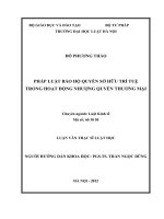 Pháp luật bảo hộ quyền sở hữu trí tuệ trong hoạt động nhượng quyền thương mại  