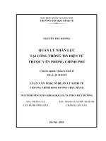 Quản lý nhân lực tại cổng thông tin điện tử thuộc Văn phòng chính phủ