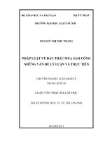 Pháp luật về đấu thầu mua sắm công những vấn đề lý luận và thực tiễn  