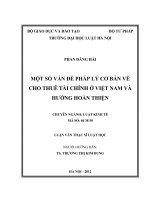 Một số vấn đề pháp lý cơ bản về cho thuê tài chính ở việt nam và hướng hoàn thiện  