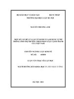 Một số vấn đề lý luận về hành vi lạm dụng vị trí thống lĩnh thị trường theo pháp luật cạnh tranh của việt nam  