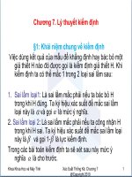 Bài giảng Xác suất thống kê: Chương 7  ĐH Bách khoa TP.HCM