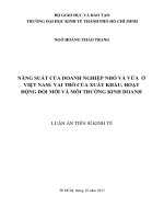Năng suất của doanh nghiệp nhỏ và vừa ở Việt Nam vai trò của xuất khẩu, hoạt động đổi mới và môi trường kinh doanh