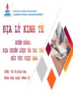 biển đông địa chiến lược và vai trò với việt nam