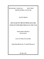 Bảo vệ quyền trẻ em trong quan hệ nuôi con nuôi theo pháp luật việt nam  
