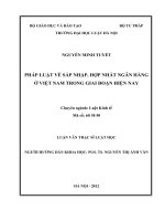 Pháp luật về sáp nhập, hợp nhất ngân hàng ở việt nam trong giai đoạn hiện nay  