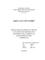 KHẢO SÁT KHẢ NĂNG SINH SẢN CỦA HEO NÁI VÀ TỶ LỆ TIÊU CHẢY TRÊN HEO CON TỪ SƠ SINH ĐẾN CAI SỮA TẠI HỢP TÁC XÃ CHĂN NUÔI HEO XUÂN PHÚ TỈNH ĐỒNG NAI