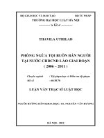 Phòng ngừa tội buôn bán người tại nước CHDCND lào giai đoạn 2006   2011  