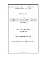 Khởi kiện và thụ lý vụ án hành chính theo quy định của pháp luật tố tụng hành chính việt nam  