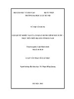 Giải quyết khiếu nại của cơ quan hành chính nhà nước   thực tiễn trên địa bàn tỉnh hà nam  