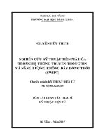 Nghiên cứu kỹ thuật tiền mã hóa trong hệ thống truyền thông tin và năng lượng không dây đồng thời (SWIPT)