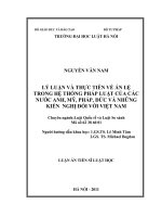 Lý luận và thực tiễn về án lệ trong hệ thống pháp luật của các nước anh, mỹ, pháp, đức và những kiến nghị đối với việt nam  