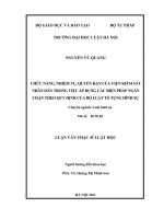 Chức năng, nhiệm vụ, quyền hạn của viện kiểm sát nhân dân trong việc áp dụng các biện pháp ngăn chặn theo quy định của bộ luật tố tụng hình sự  