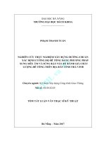 Nghiên cứu thực nghiệm xây dựng đường chuẩn xác định