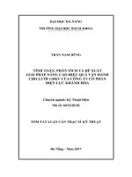Tính toán, phân tích và đề xuất giải pháp nâng cao hiệu quả vận hành cho lưới 110KV của công ty cổ phần điện lực khánh hòa