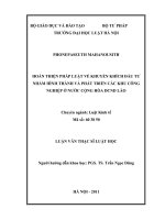 Hoàn thiện pháp luật về khuyến khích đầu tư nhằm hình thành và phát triển các khu công nghiệp ở nước cộng hoà dân chủ nhân dân lào  