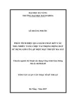 Phân tích hiệu quả giảm chấn kết   cấu nhà nhiều tầng chịu tải trọng động đất sử dụng gối cô lập   một mặt trượt ma sát