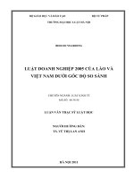 Luật doanh nghiệp 2005 của lào và việt nam dưới góc độ so sánh  