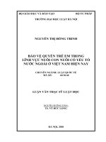 Bảo vệ quyền trẻ em trong lĩnh vực nuôi con có yếu tố nước ngoài ở việt nam hiện nay  