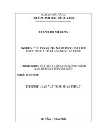 Nghiên cứu thành phần cấp phôi cốt liệu thủy tinh y tế để sản xuất bê tông