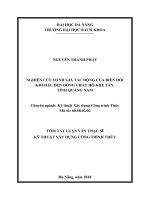 Nghiên cứu đánh giá tác động của biến đổi khí hậu đến dòng chảy hồ khe tân, tỉnh quảng nam